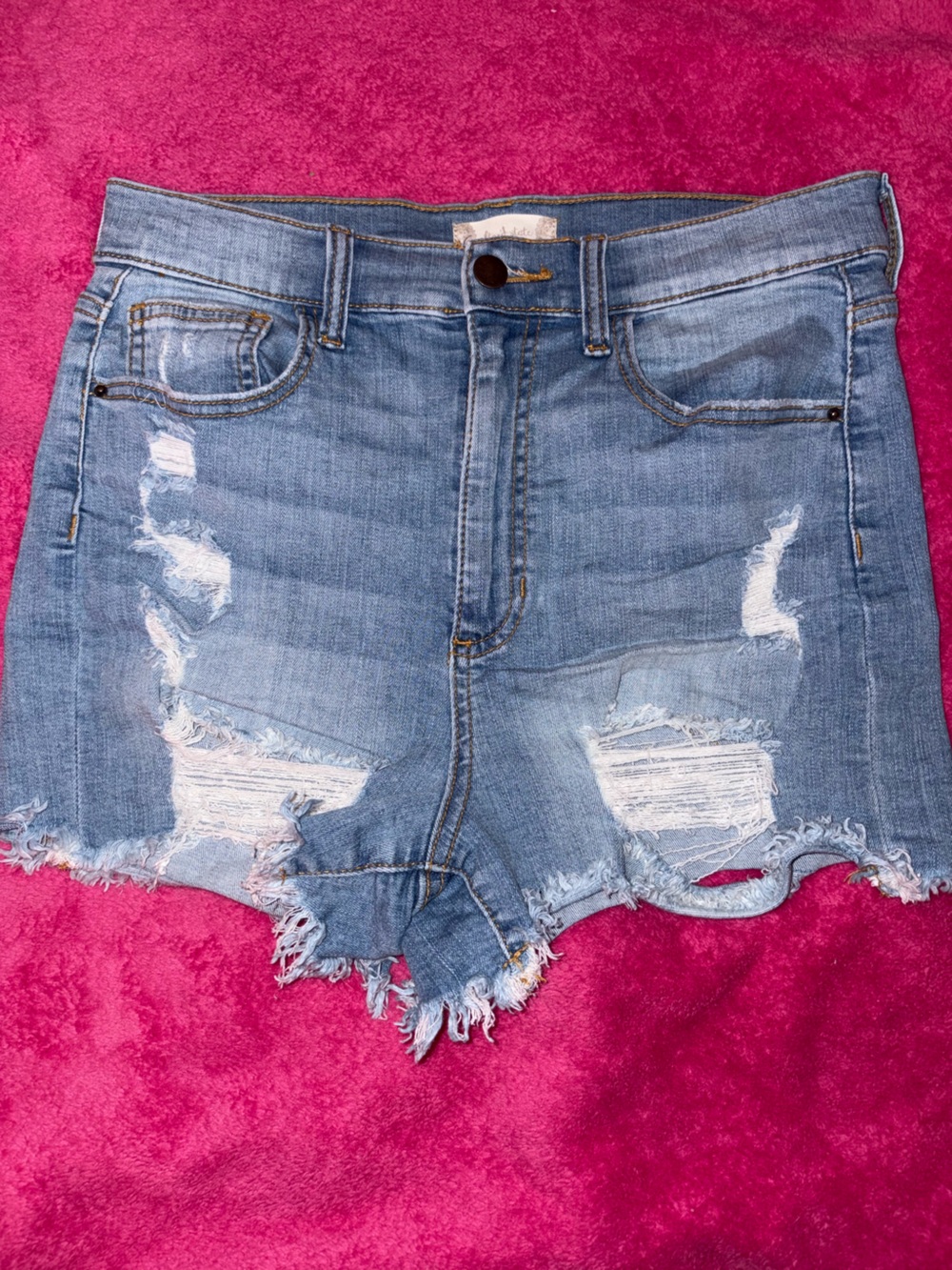 Distressed Light Blue Women’s Denim Shorts